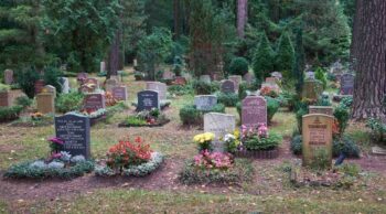 Entenda o que são velórios sustentáveis com a Central Crematórios! Cemitério parque com lápides integradas à natureza e jardins bem cuidados representa os velórios sustentáveis.